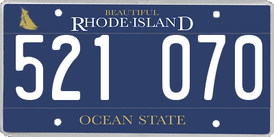 RI license plate 521070