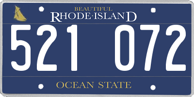 RI license plate 521072