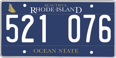 RI license plate 521076