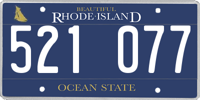 RI license plate 521077