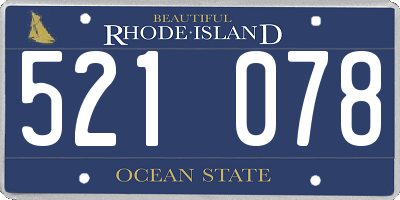 RI license plate 521078