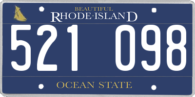 RI license plate 521098
