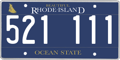 RI license plate 521111