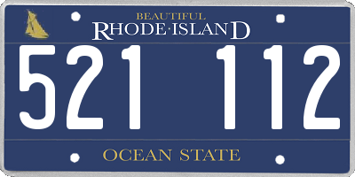 RI license plate 521112