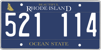 RI license plate 521114
