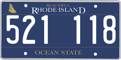 RI license plate 521118