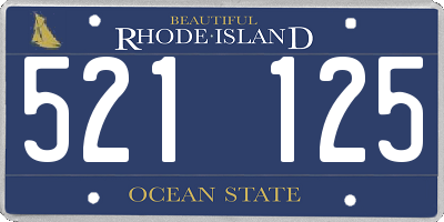 RI license plate 521125