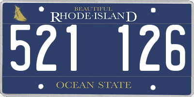 RI license plate 521126