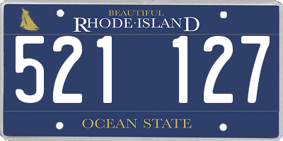 RI license plate 521127