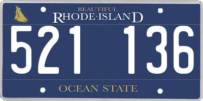 RI license plate 521136