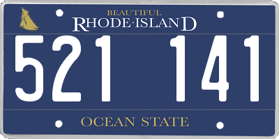 RI license plate 521141