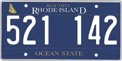 RI license plate 521142