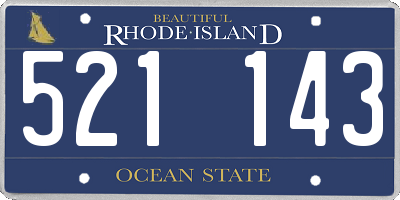 RI license plate 521143