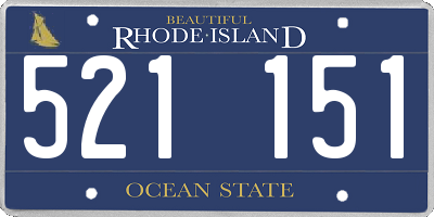 RI license plate 521151