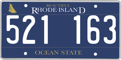 RI license plate 521163