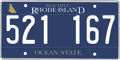 RI license plate 521167