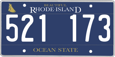 RI license plate 521173