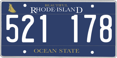 RI license plate 521178