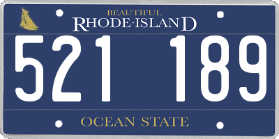RI license plate 521189