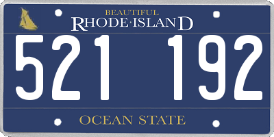 RI license plate 521192