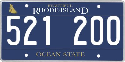 RI license plate 521200