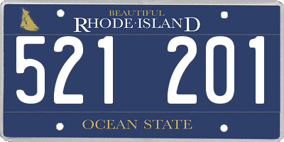 RI license plate 521201