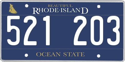 RI license plate 521203