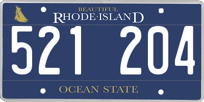 RI license plate 521204