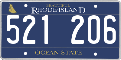 RI license plate 521206