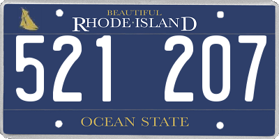 RI license plate 521207