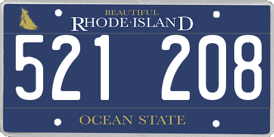 RI license plate 521208