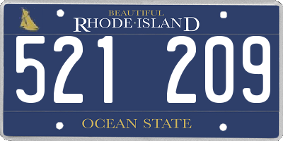 RI license plate 521209