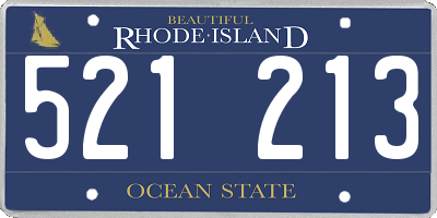 RI license plate 521213