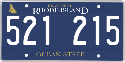 RI license plate 521215