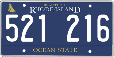 RI license plate 521216