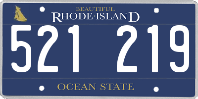 RI license plate 521219
