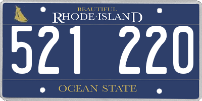 RI license plate 521220