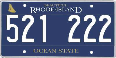 RI license plate 521222