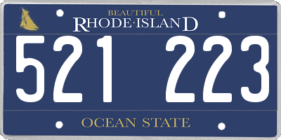 RI license plate 521223