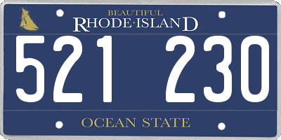 RI license plate 521230
