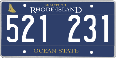 RI license plate 521231