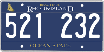 RI license plate 521232