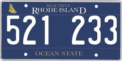 RI license plate 521233