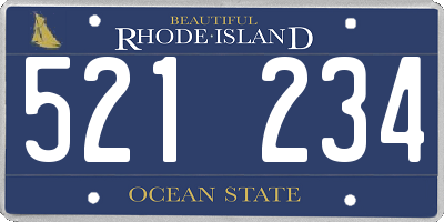 RI license plate 521234