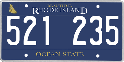 RI license plate 521235