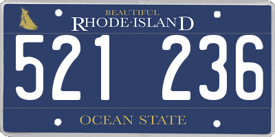 RI license plate 521236