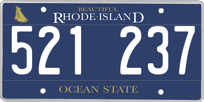 RI license plate 521237