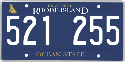 RI license plate 521255