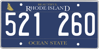 RI license plate 521260