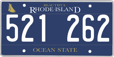 RI license plate 521262